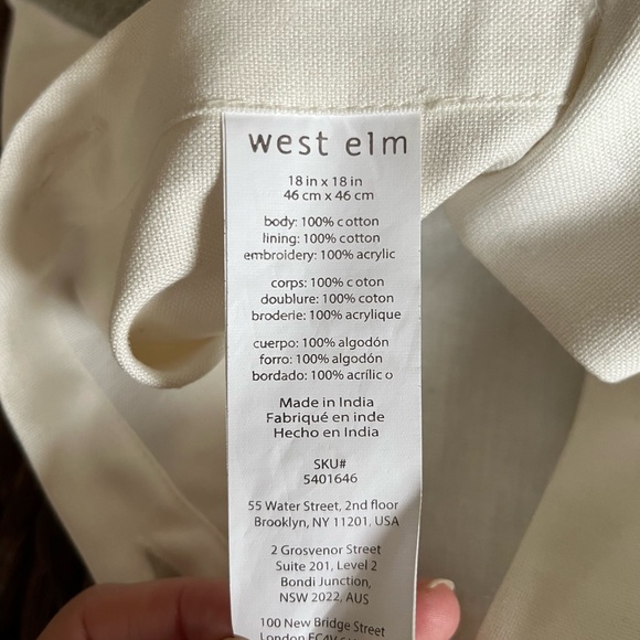 West Elm Margo Selby color block pillow cover 18x18 with feather pillow insert - Picture 3 of 5